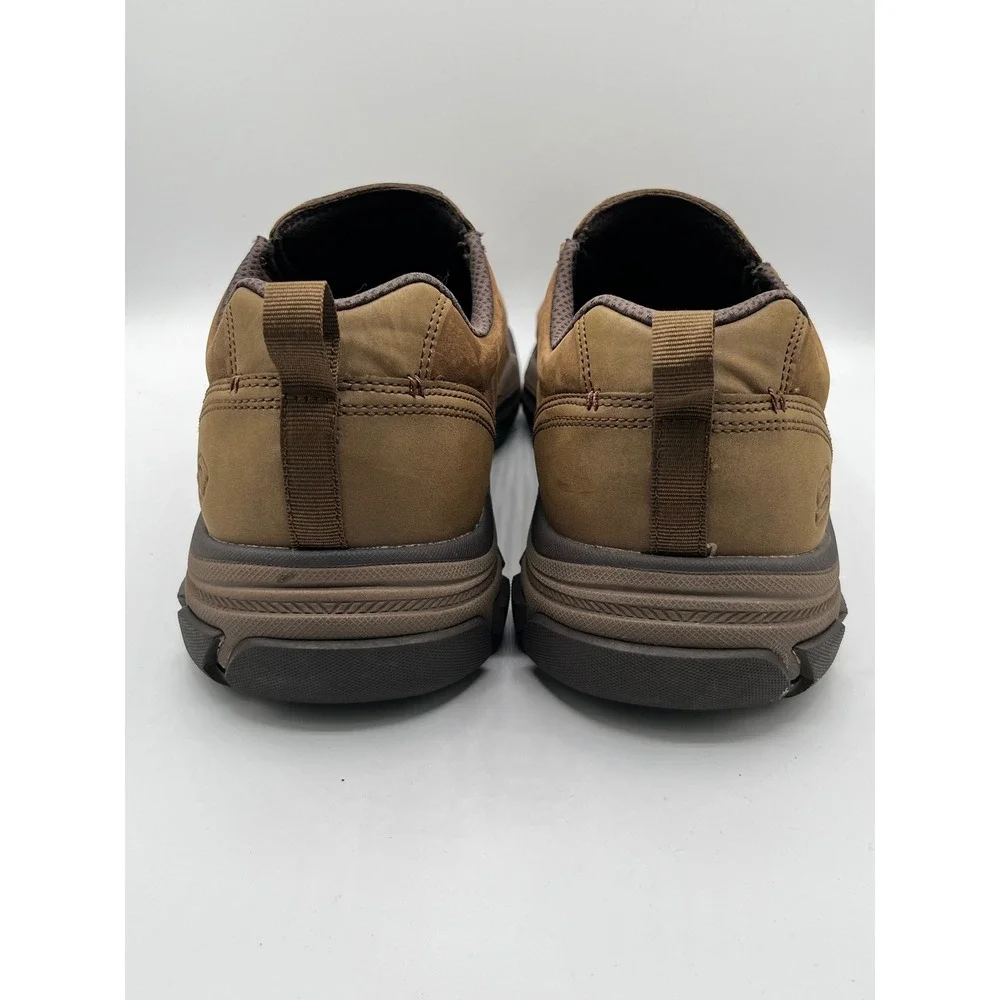 Skechers Relaxed Fit Men Sz 14 Brown Leather Slip On Goodyear Shoes 204436 DSRT